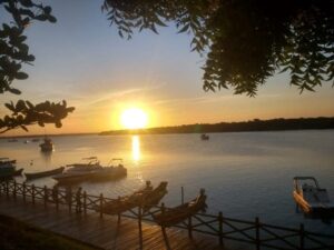 orla por do sol